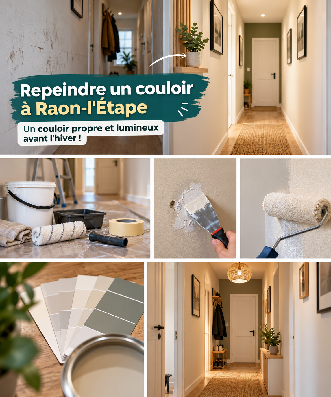 repeindre couloir avant apres